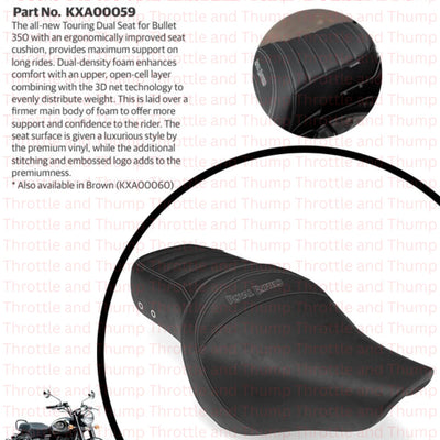 Black Touring Dual Seat fit for Royal Enfield Bullet 350