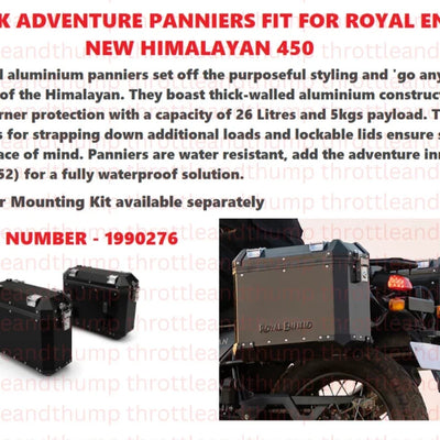 Black Adventure Panniers fit for Royal Enfield Himalayan 450