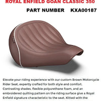 Brown Custom Rider Seat fit for Royal Enfield Goan Classic 350