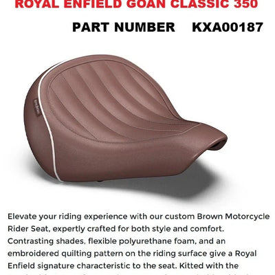 Brown Custom Rider Seat fit for Royal Enfield Goan Classic 350