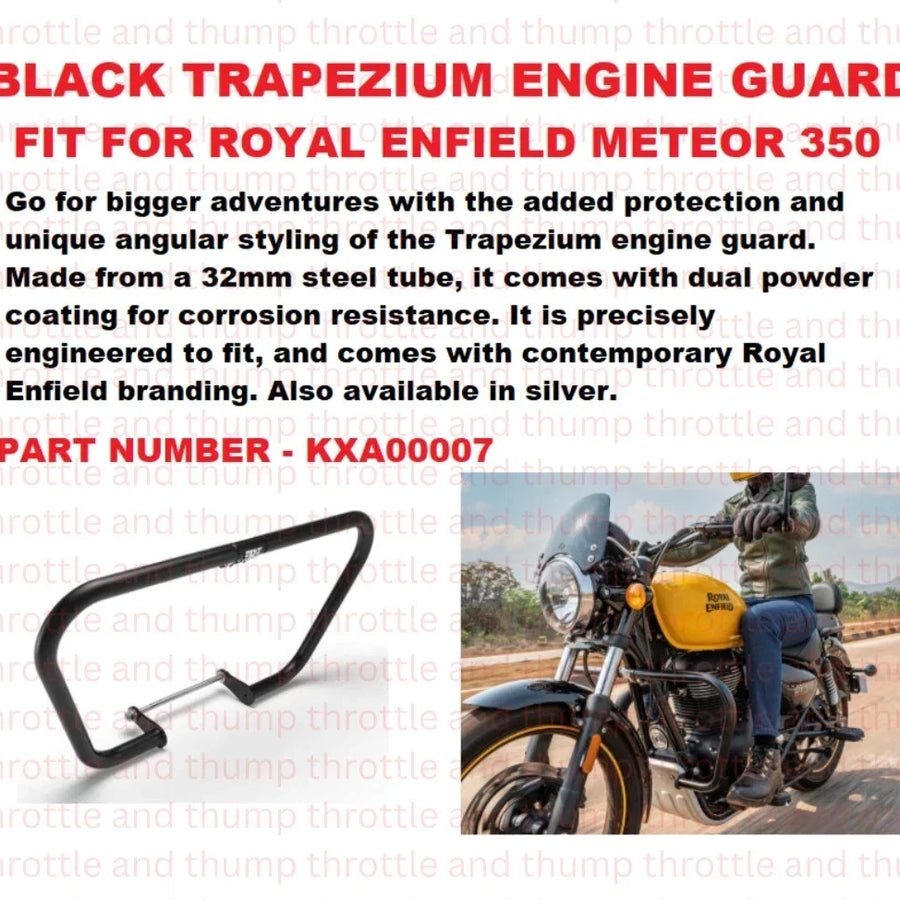 Black Trapezium Engine Guard fit for Royal Enfield Meteor 350