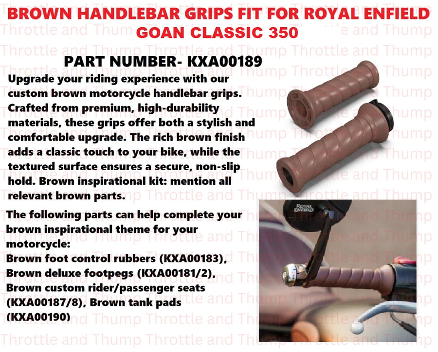 Brown Handlebar Grips fit for Royal Enfield Goan Classic 350