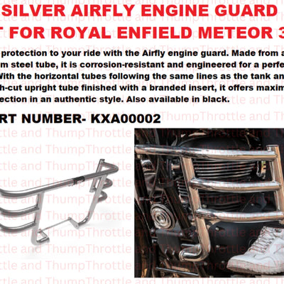 Silver Airfly Engine Guard fit for Royal Enfield Meteor 350