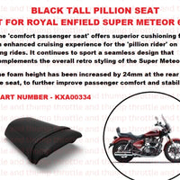 Black Tall Pillion Seat fit for Royal Enfield Super Meteor 650