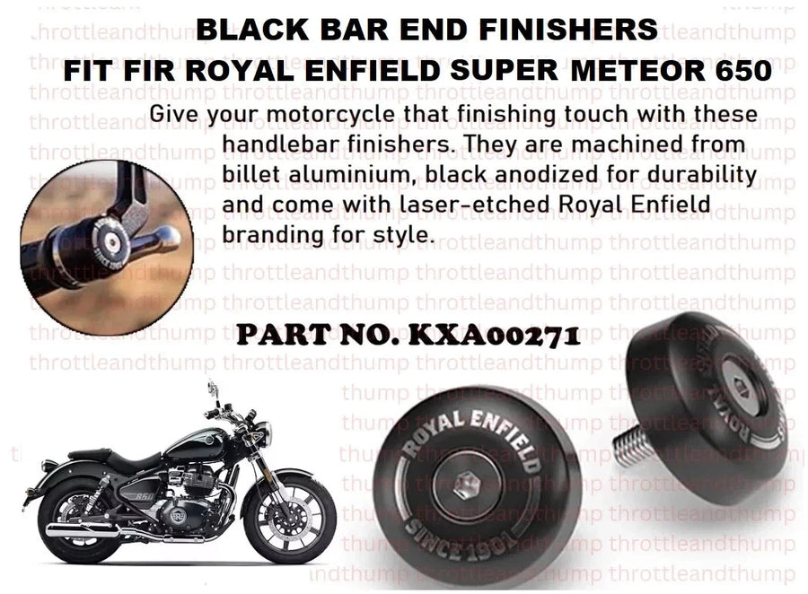 Black Bar End Finishers fit for Royal Enfield Super Meteor 650