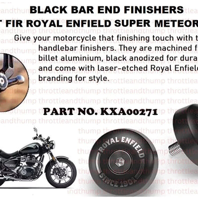 Black Bar End Finishers fit for Royal Enfield Super Meteor 650