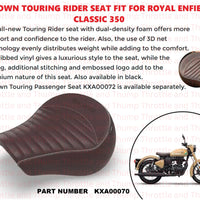 Brown Touring Rider Seat fit for Royal Enfield Classic 350