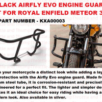 Black Airfly Evo Engine Guard fit for Royal Enfield Meteor 350