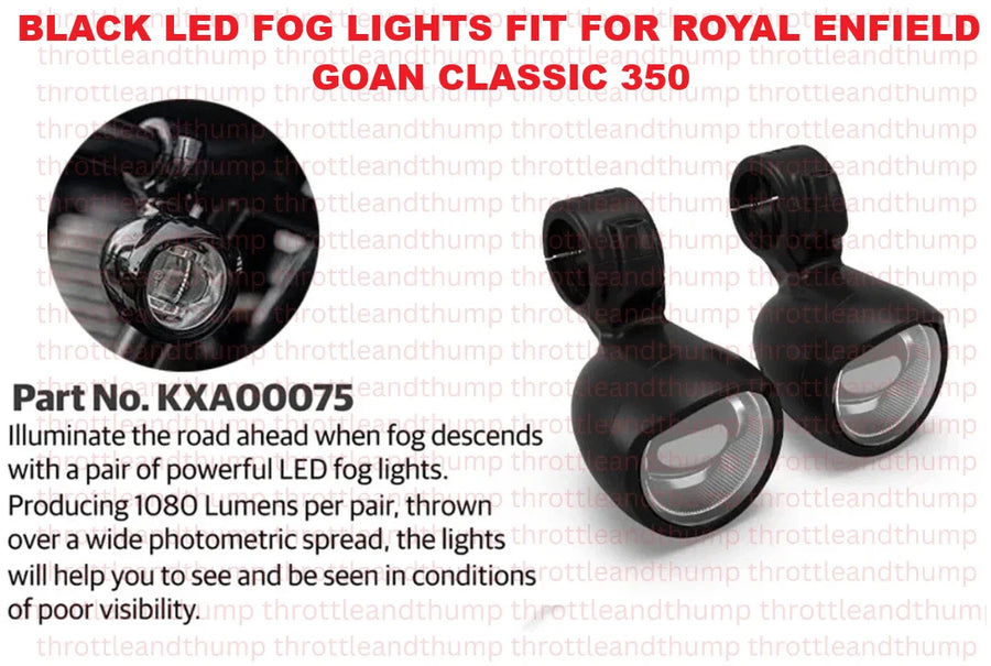 Black Led Fog Lights fit for Royal Enfield Goan Classic 350