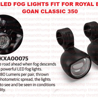 Black Led Fog Lights fit for Royal Enfield Goan Classic 350