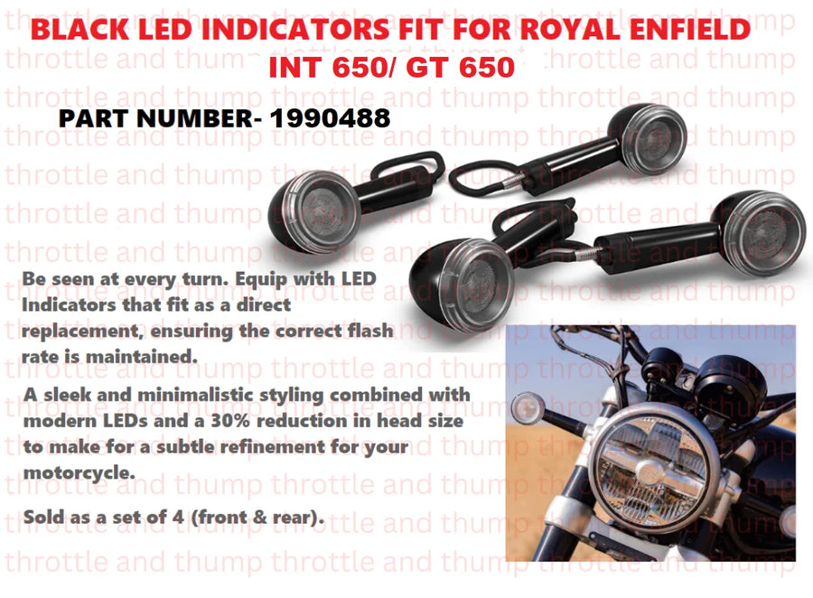 Black Led Indicators fit for Royal Enfield Continental GT 650