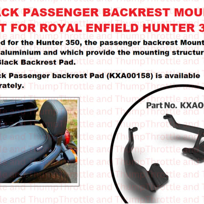 Black Passenger Backrest Mounts fit for Royal Enfield Hunter 350