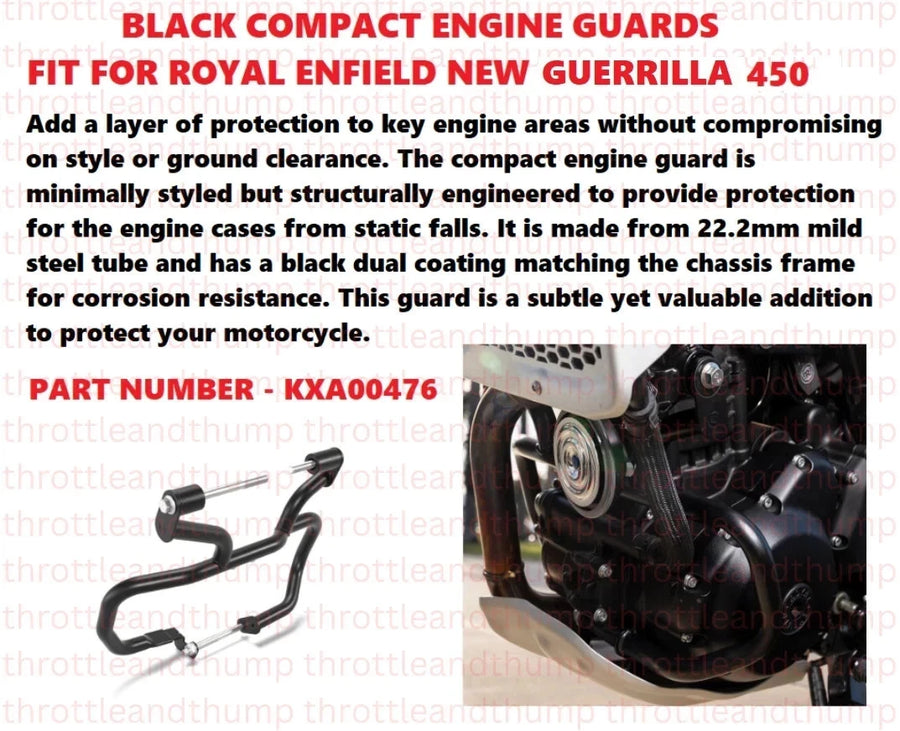 Black Compact Engine Guards fit for Royal Enfield Guerrilla 450
