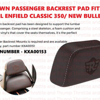 Brown Passenger Backrest Pad fit for Royal Enfield Bullet 350