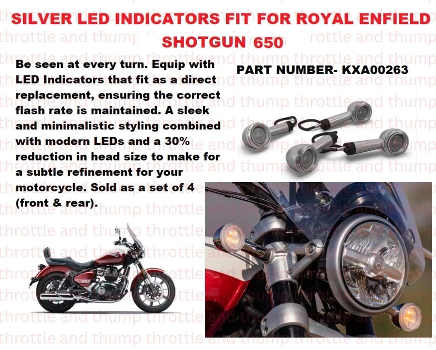 Silver LED Indicators fit for Royal Enfield Shotgun 650