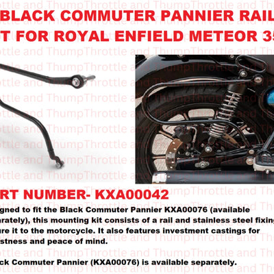 Black Commuter Pannier Rail fit for Royal Enfield Meteor 350