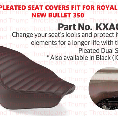 Brown Pleated Seat Covers fit for Royal Enfield Bullet 350