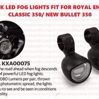 Black Led Fog Lights fit for Royal Enfield Bullet 350