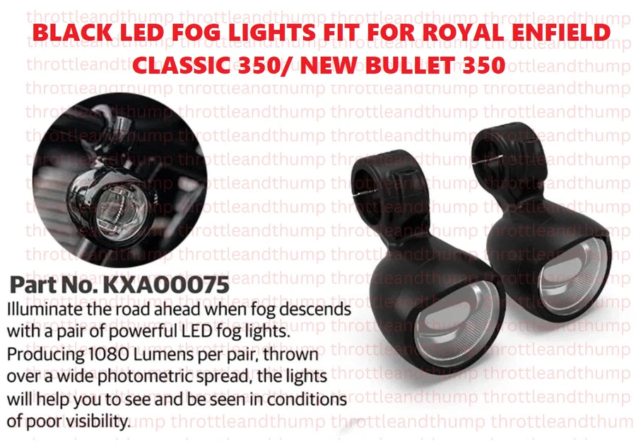 Black Led Fog Lights fit for Royal Enfield Bullet 350