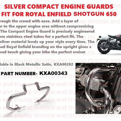 Silver Compact Engine Guards fit for Royal Enfield Shotgun 650