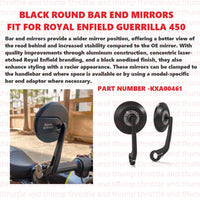 Black Round Bar End Mirrors fit for Royal Enfield Guerrilla 450