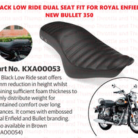 Black Low Ride Dual Seat fit for Royal Enfield Bullet 350