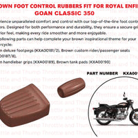 Brown Foot Control Rubbers fit for Royal Enfield Goan Classic 350