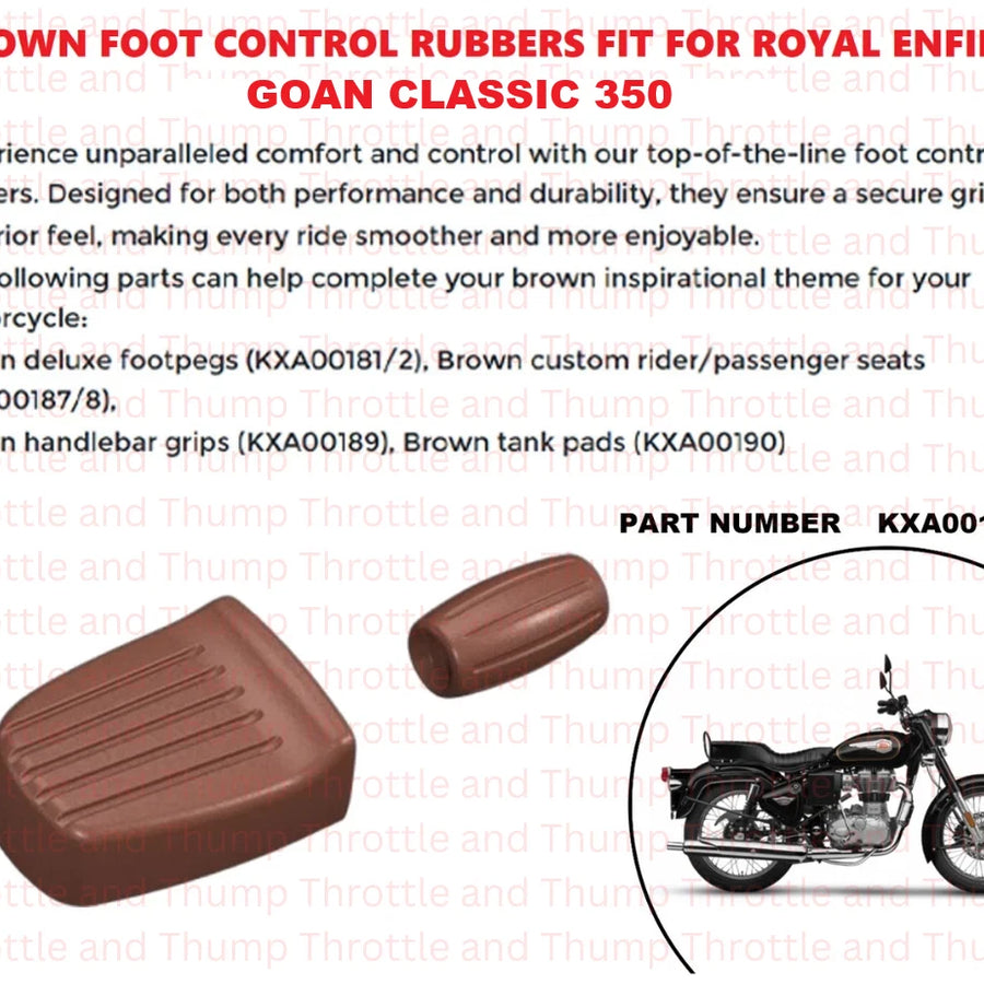 Brown Foot Control Rubbers fit for Royal Enfield Goan Classic 350