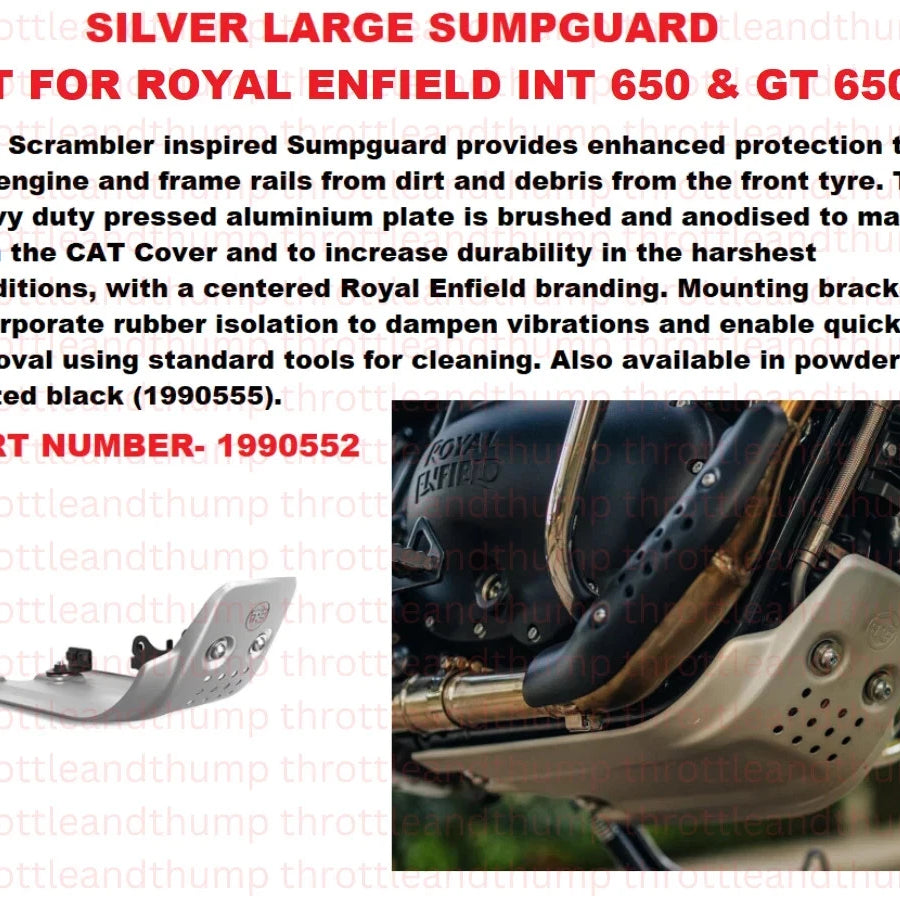 Silver Large Sumpguard fit for Royal Enfield Continental GT 650