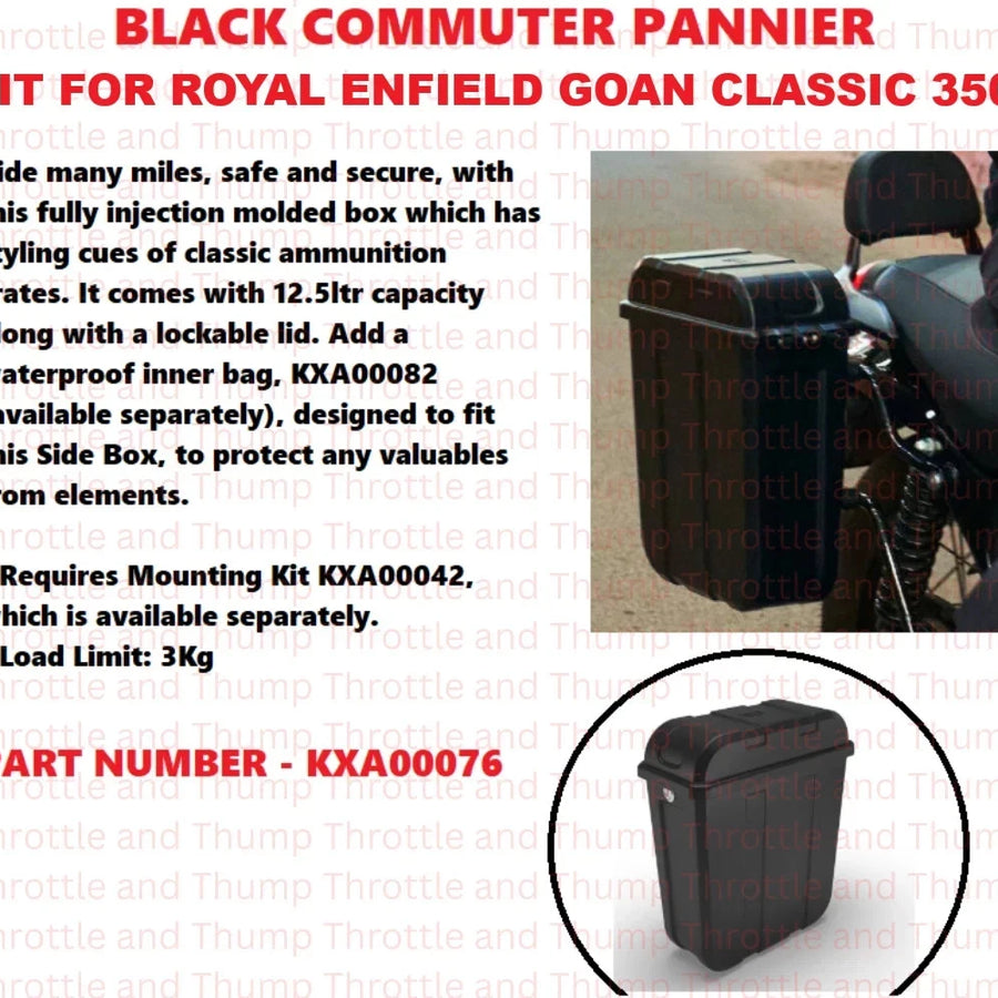 Black Commuter Pannier fit for Royal Enfield Goan Classic 350