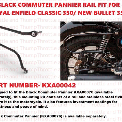 Black Commuter Pannier Rail fit for Royal Enfield Bullet 350