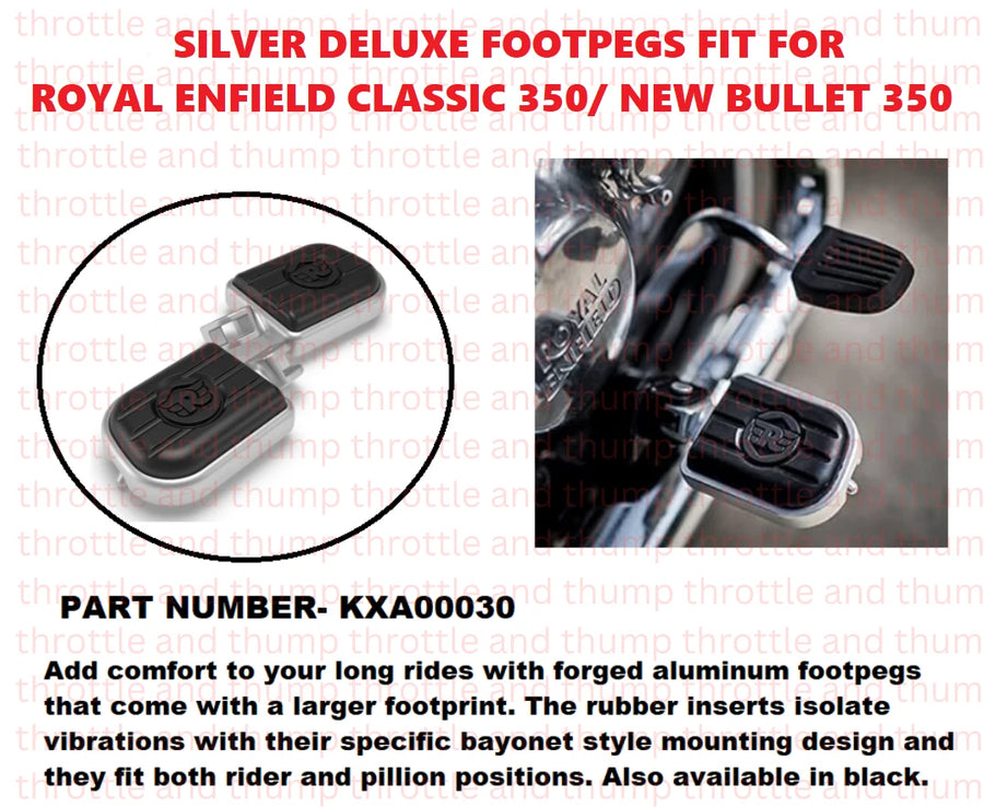 Silver Deluxe Footpegs fit for Royal Enfield Classic 350