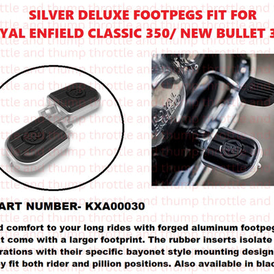 Silver Deluxe Footpegs fit for Royal Enfield Classic 350