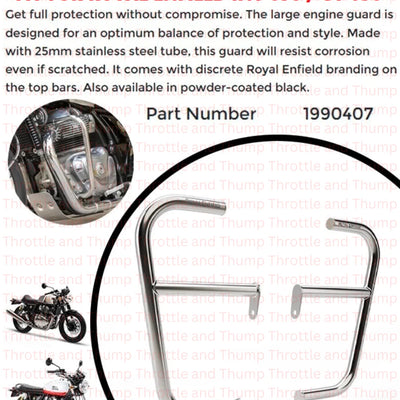 Silver Large Engine Guards fit for Royal Enfield Interceptor 650