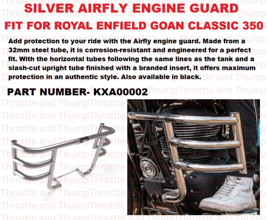 Silver Airfly Engine Guard fit for Royal Enfield Goan Classic 350