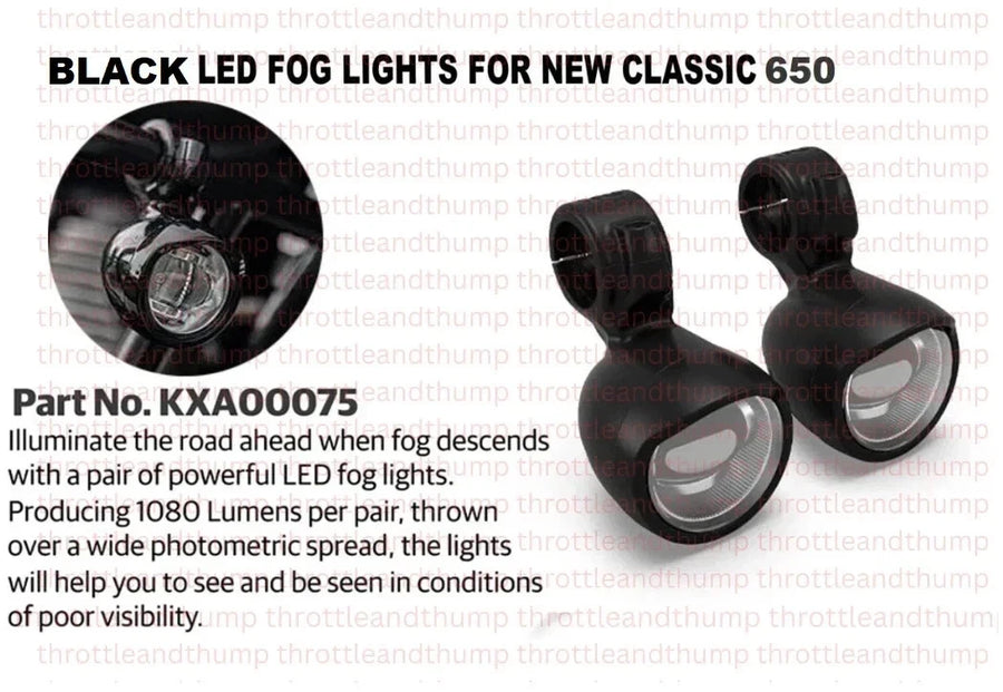 Black Led Fog Lights fit for Royal Enfield Classic 650