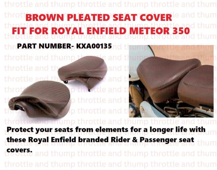 Brown Pleated Seat Cover fit for Royal Enfield Meteor 350