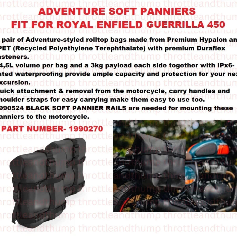 Adventure Soft Panniers fit for Royal Enfield Guerrilla 450