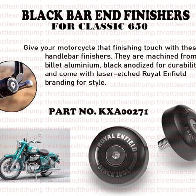 Black Bar End Finishers fit for Royal Enfield Classic 650