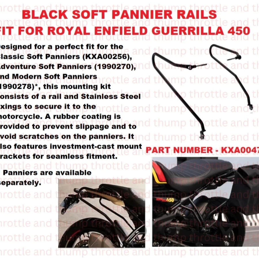 Black Soft Pannier Rails fit for Royal Enfield Guerrilla 450