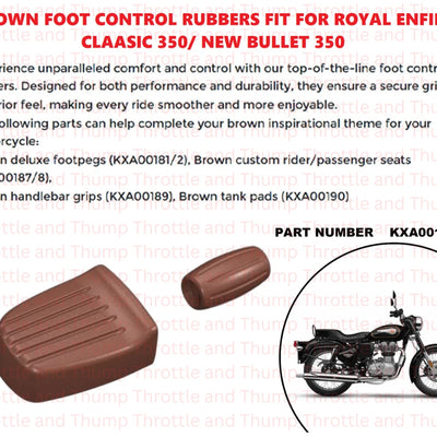 Brown Foot Control Rubbers fit for Royal Enfield Bullet 350