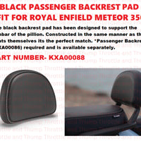 Black Passenger Backrest Pad fit for Royal Enfield Meteor 350
