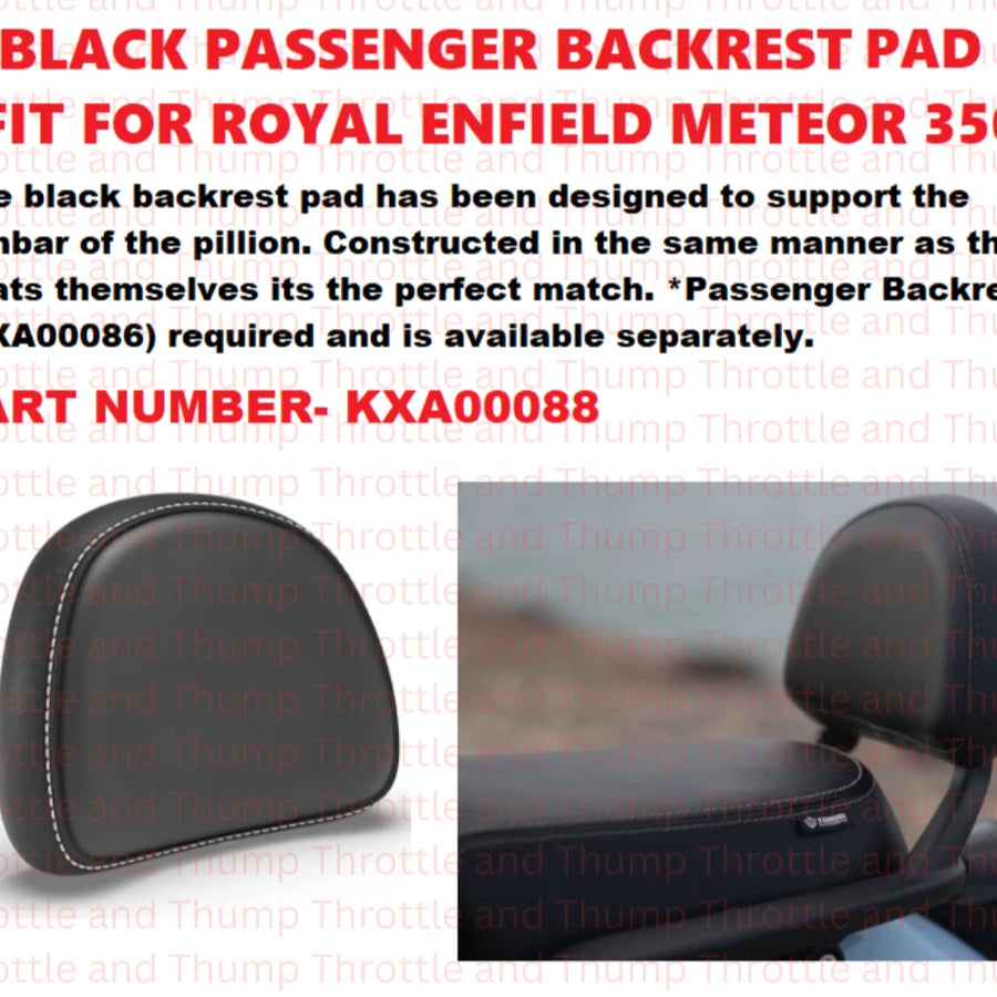 Black Passenger Backrest Pad fit for Royal Enfield Meteor 350