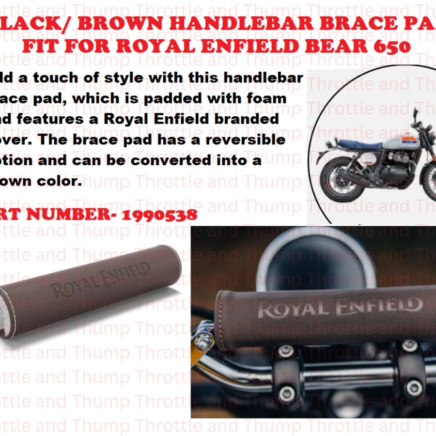 Black/ Brown Handlebar Brace Pad fit for Royal Enfield Bear 650