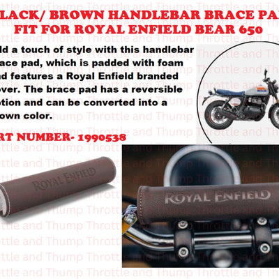 Black/ Brown Handlebar Brace Pad fit for Royal Enfield Bear 650