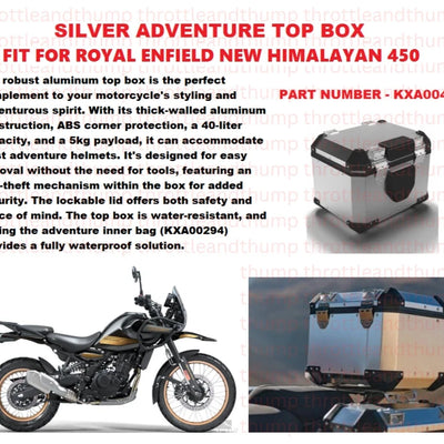 Silver Adventure Top Box fit for Royal Enfield Himalayan 450
