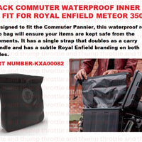 Black Commuter Waterproof Inner Bag fit for Royal Enfield Meteor 350