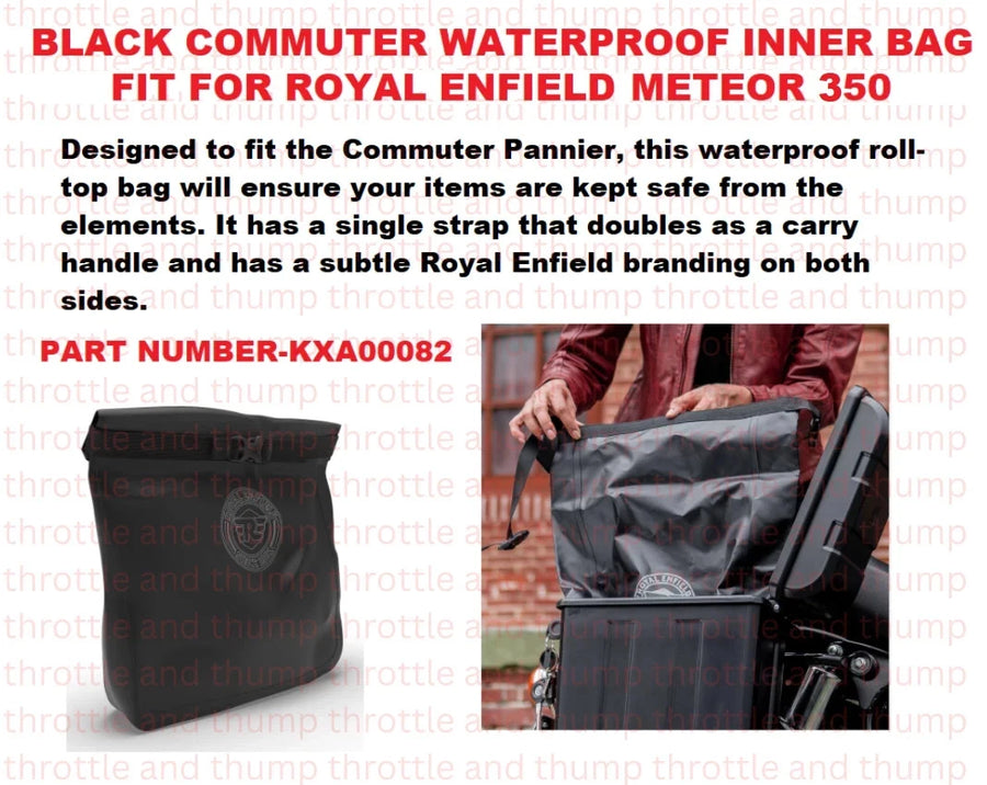Black Commuter Waterproof Inner Bag fit for Royal Enfield Meteor 350