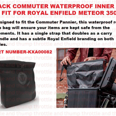 Black Commuter Waterproof Inner Bag fit for Royal Enfield Meteor 350