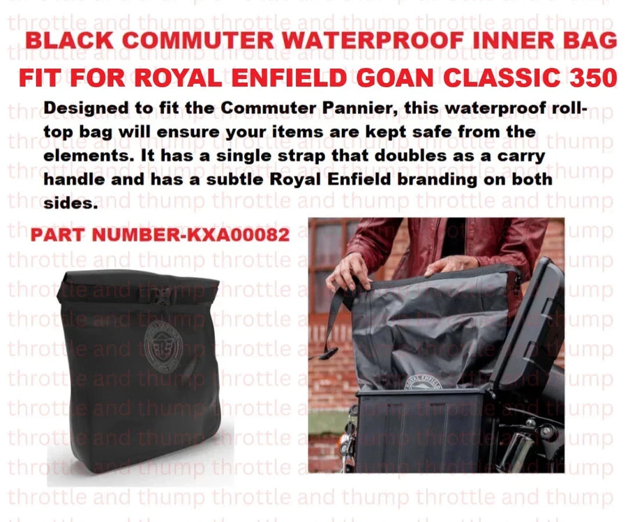Black Commuter Waterproof Inner Bag fit for Royal Enfield Goan Classic 350